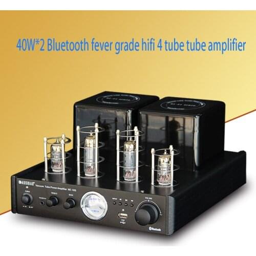 220V 40w*2 Fever HIFI Tube Amplifier Bluetooth 4.0 NE10S Headphone Amplifier Tube Amplifier U Disk Lossless