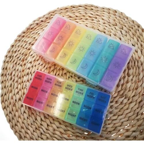 3 Row 21 Grids 7 Days Weekly Pill Case Medicine Tablet Dispenser Organizer Pill Box Splitters Pill Storage Container New