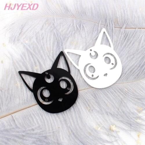 4piece) AC1418-50mm Hollween Earrings Laser Cutout 2.0" Acrylic White Black Cat For Earrings