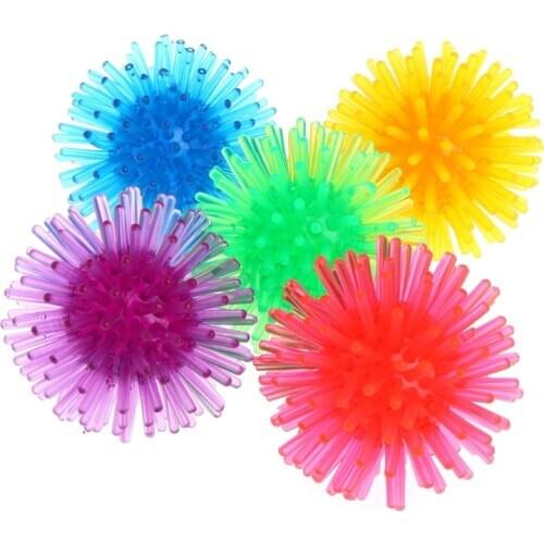 5pc Pet Cat Toys Colorful Ball Soft TPR Thorn Kitten Chew Supplies Kitty Playing Squeezes Thorn Ball Chewing Toy