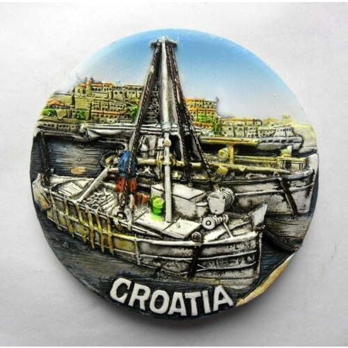 BABELEMI 3D Mediterranean Croatia Fridge Magnet Souvenir Resin Magnets for Refrigerators Home Decoration Accessories