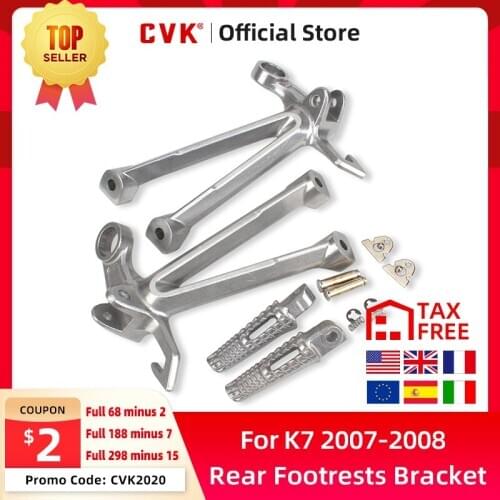 CVK Motorcycle Aluminium Rear Footrests Bracket Kit Foot Pegs Rests Assembly For Suzuki GSXR1000 K7 2007-2008
