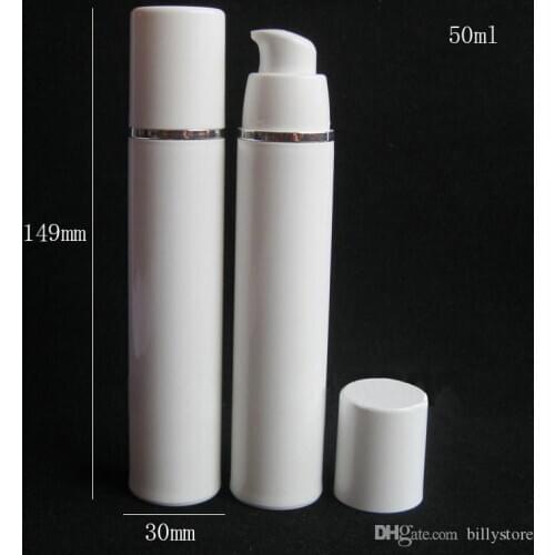 15ml 30ml 50ml High Quality White Airless Pump Bottle -Travel Refillable Cosmetic Skin Care Cream Dispenser, PP Lotion Packing C