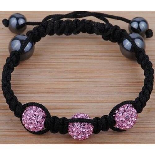 Fg7 10mm 3x Disco Ball Bead crystal Bracelet Free Shipping ER5UJM Magnetic Handmade crystal Bracelets