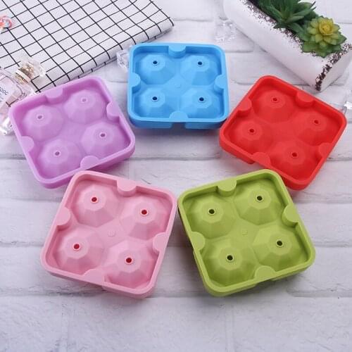 4-hole Diamond Shape Ice Tray Mold Silicone Ice Cream Tray Four-connected Silicone Creative Ice Tray Mold Chocolate Baking Tools