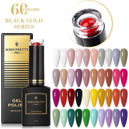 BORN PRETTY Pro 120Colors Nail Gel for Manicure 15ml Gel Nail Polish Soak Off Gel Varnish Semi Permanent Glitter Nails Gellack