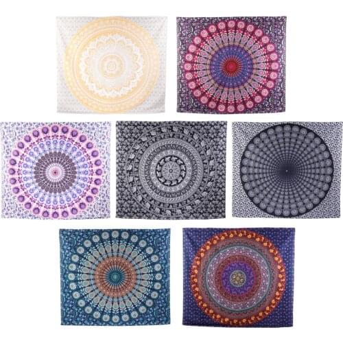 Boho Geometric Printing Carpet Throw Picnic Beach Mat Sleeping Blanket Microfiber Tapestry Bedroom Wall Hanging Decoration