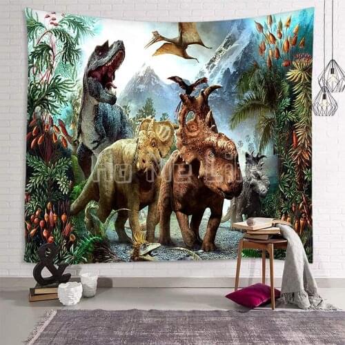 Wild Ancient Animals Tropical Rainforest Tapestry Children Room Bedroom
