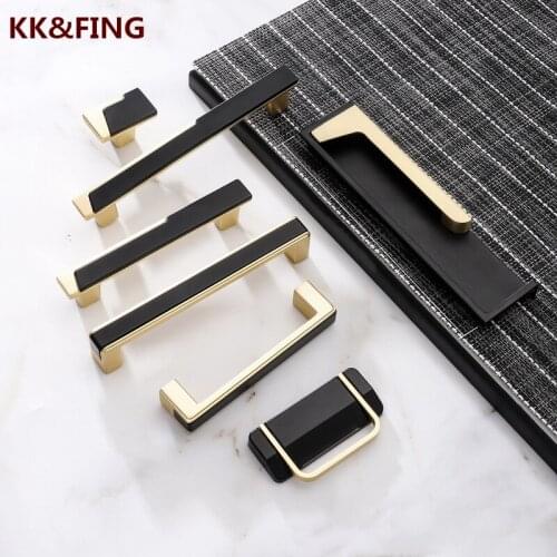 KK&FING New Cabinet Handles Wardrobe Drawer Invisible Handle Zinc Alloy Thicken Handles And Knobs Gold Cabinet Pulls