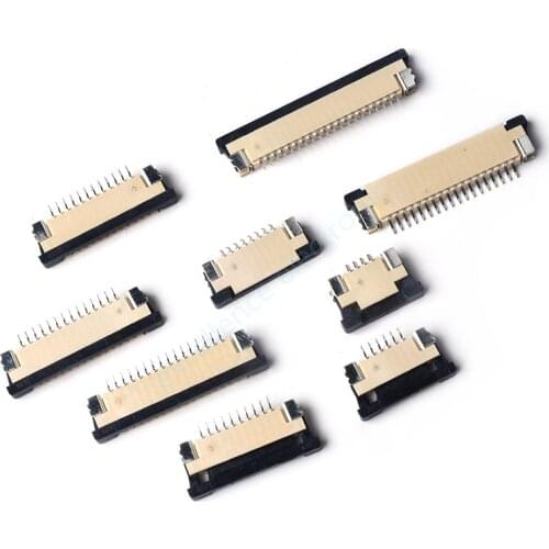10pcs FFC FPC connector 1.0mm 4 Pin 6 8 9 10 12 14 16 18 20 22 24 26 30P Top Contact Right angle SMD / SMT ZIF