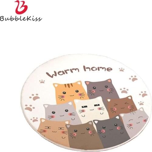 Bubble Kiss Round Carpet Cartoon Cute Childrens Room Home Decoration Rug Bedroom Bedside Lamb Wool Soft Comfortable Floor Mat