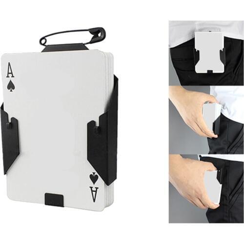Manipulation Cards Clip Poker Holder Stage Magic Tricks Black Card Device Magic Accessories For Professional Accessories