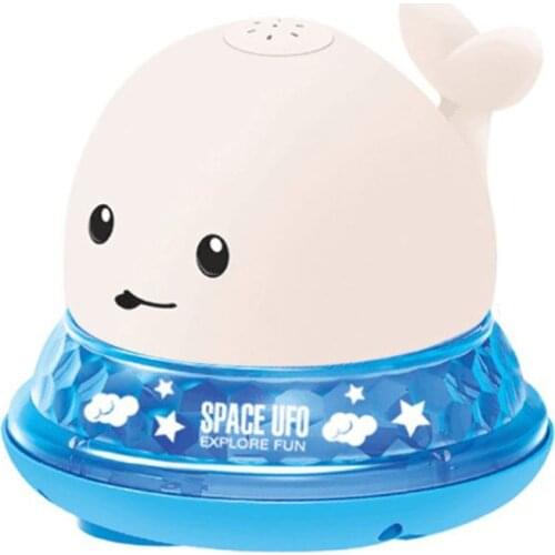 Cute Whale Electric Induction Sprinkler Spray Bath Toy with Music Light Summer Bathtub Water Play Gift