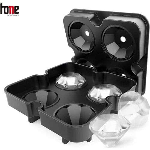 Reusable Silicone Mold Candy Ice Cube Tray Diamond Chocolate Ice Cream Ball Maker Cake Kitchen Baking Bar Accessories Barware