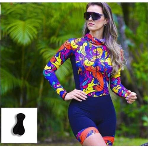Fashion Womens Triathlon Short Sleeve Cycling Jersey Sets Skinsuit Maillot Ropa Ciclismo Bicycle Shirt Bike Clothes Jumpsuit