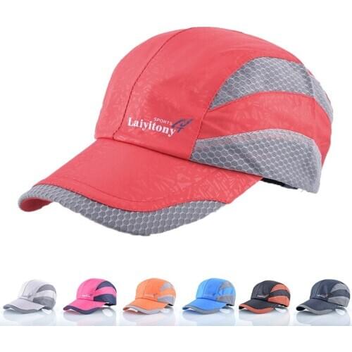 Men Mesh Solid Baseball Cap Trucker Unisex Outdoor Sport Sun Hat Women Polyester Breathable Snapback Adjustable Quick-dry Hat