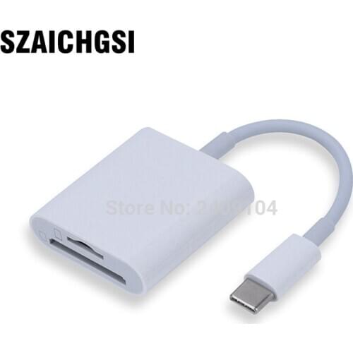 10pcs/lot USB-C TF SD Card Reader Digital Camera Kit Accessories Needn't APP 2 in 1 OTG Type-C Adapter For Xiaomi Macbook Pro