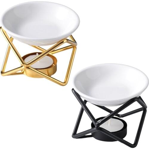 Delicate Romantic Ceramic Tealight Candle Holder Oil Burner Aroma Diffuser Furnace Home Decoration Stylish Design