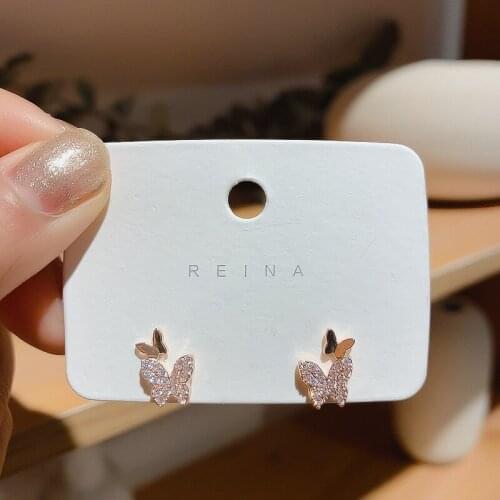 New Arrival Metal Women Classic Stud Earrings Exquisite Butterfly Earrings Fashion Simple Earrings Female Jewelry In Stud 2021