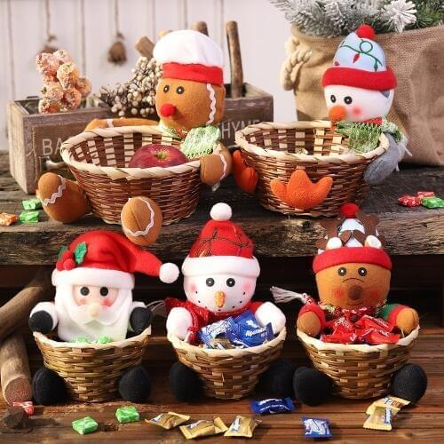 New Noel Christmas Decorations for Home Snowman Elk Fruit Candy Baskets Ornaments New Year 2020 Decor Natal Navidad Accessories