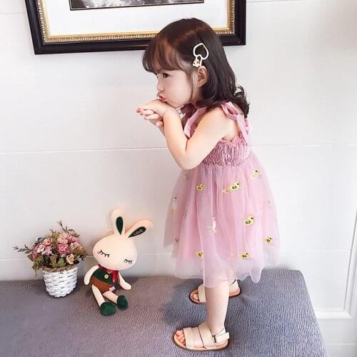 Princess Girls Dress Floral Strap Party Dress For Girls Mesh Tutu Kids Birthday Dress Summer Girls Clothes For 2 4 5 6 7 8 Year