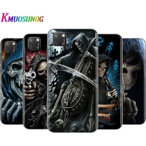 Transparent Cover Grim Reaper Skull Skeleton For Honor 9 9S 9A 9C 9X 9N 9i V9 10 10i 10X X10 Lite Pro Shockproof Phone Case