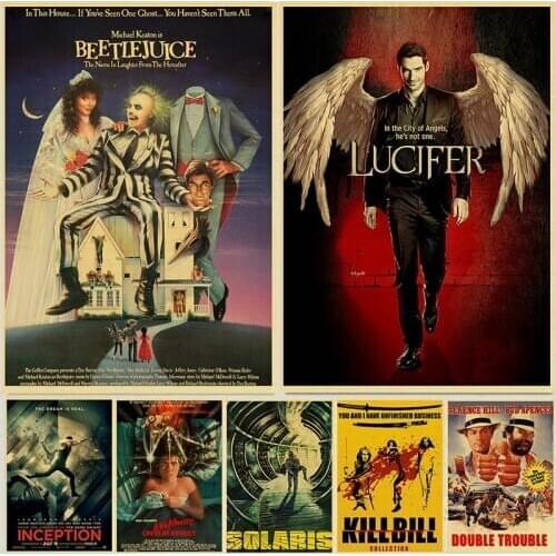 Vintage Classic Movie Lucifer/Kill Bill/Pulp Fiction Retro Posters Kraft Paper Prints Home Room Decor Art Wall Stickers