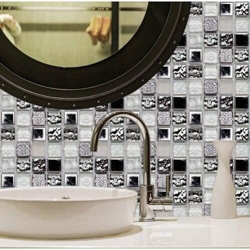 Mosaic Style Simulation Tile Stickers Living Room Kitchen Bathroom Decoration Peel And Release PVC Self-Adhesive And Removable