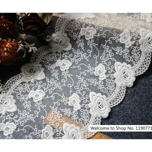 Width 17CM High Quality Must Be Lace DIY Clothing Wedding Hat Decoration Skirt Extension Accessories 3Yards/pack
