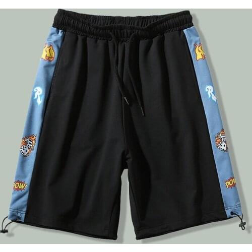 Japanese Streetwear Patchwork Five Point Pants Hip Hop Loose Contrasting Color Casual Shorts 2021 Summer Harajuku Jogger Shorts