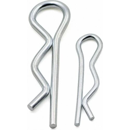 10/20/50pcs R Clip Cotter Pins Zinc-Plated Anti-rust Spring Pin Hair Pin Hitch Retaining Split Pins M1.2 M1.6 M1.8 M2 M2