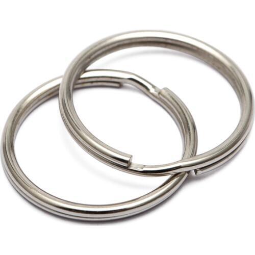 50pcs Steel Key Ring Connector Findings for DIY Keychain Making 8/10/12/18/20/25mm Douple Loop Circle Bezel Accessories
