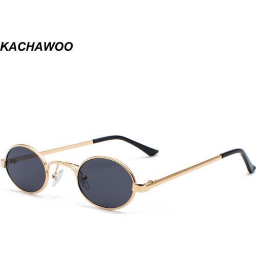 Kachawoo Tiny Oval Sunglasses Men Small Frame Vintage Women Sun Glasses Retro Round Decoration Glasses