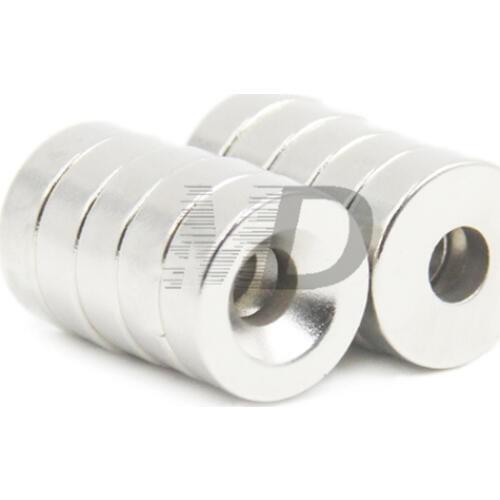 200pcs Super Strong Round Neodymium Countersunk Ring Magnets 15mm x 3mm Hole: 4mm N50 Neodymium Magnet Free Shipping