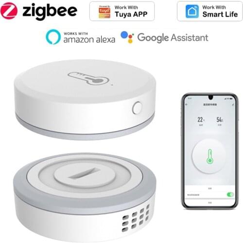 New ZigBee 3.0 Temperature And Humidity Sensor Remote Monitor By Tuya Smart Life APP Battery Powered Work With ALexa Google Home