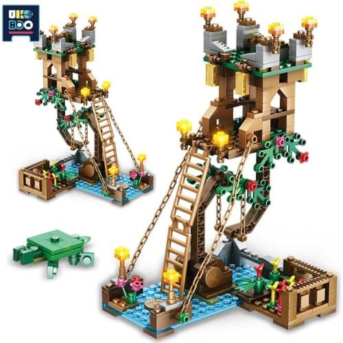 UKBOO 329PCS City Tree House Floating fortress Model Building Blocks DIY Balanced antigravity Bricks Toys For Children