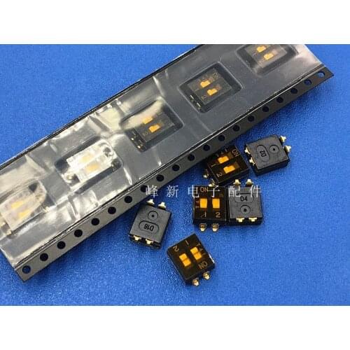 Japanese SMD 4-pin 2-digit DIP switch dial black code switch 2.54MM spacing with film