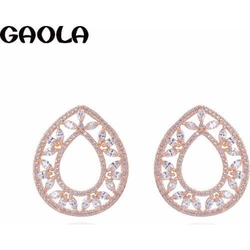 GAOLA Cute Teardrop Cubic Zircon Stud Earring For Women Christmas Gift GLE7282Y