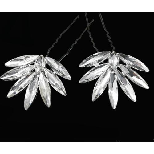 Crystal Women Hair Ornaments Metal Hair Pins Clips Hair Sticks Bridal Headpiece For Wedding Hair Jewelry Accessories