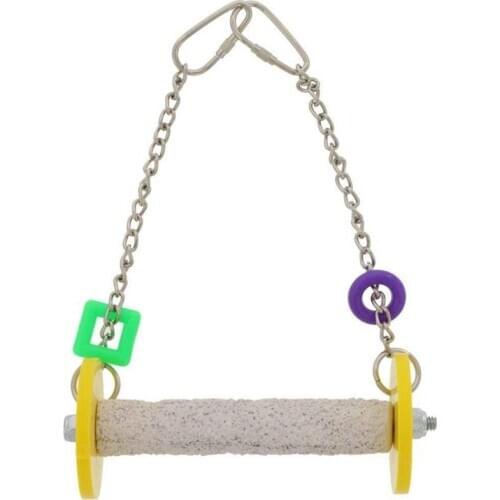 1pc Parrot Swing Hanging Toy Bird Hanging Perch Multi-Purpose Parrot Swing Bird Chew Toy Pet Supplies Random Color