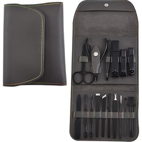 2021 New 16pcs Stainless Steel Manicure Pedicure Nail Clipper Cutter Travel Grooming Tool