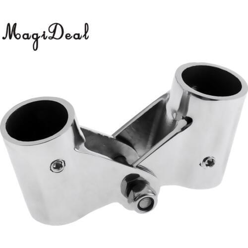 316 Stainless Steel Boat Bimini Tops/ Hand Rail Fittings Foldable Swivel Tube Connector 0.79"/0.87"/1" for Canoe Kayak Boat