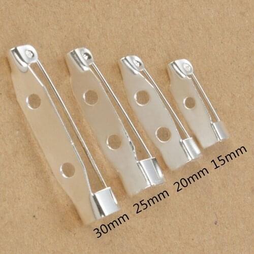 40pcs/bag Silver Plated Iron Brooch Base Back Bar Badge Holder Safe Lock Brooch Pins DIY Jewelry Findings Jewelry Accessories