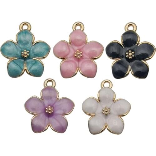40pcs Cherry Blossoms Flower Charms Pendant for DIY Necklace Bracelet Earring Jewelry Making