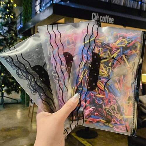 500Pcs Girls Colorful Hair Rope Small Disposable Ponytail Holder Rubber Band Scrunchies Tie Gum Girls Hair Styling Accessories