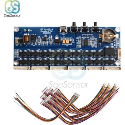 5V 1A Mirco USB DIY IN14 QS30 IN12 Nixie Tube Digital Clock Kit Module Board with Flat Cable