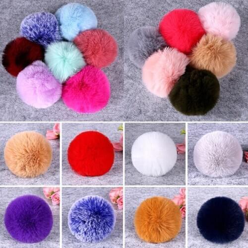 8CM DIY Fluffy Faux Fox Fur Ball Pom Pom Ball Multicolor Bag Pendant Woolen Hat Decor Key Chain Pompom Handmade Accessories
