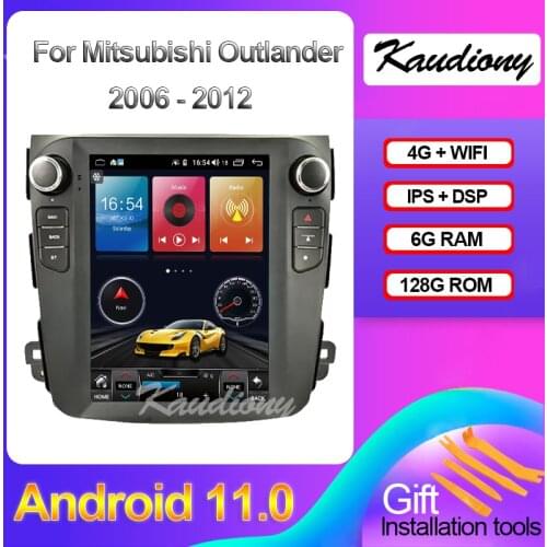 Kaudiony 10.4" Android 10.0 For Mitsubishi Outlander Car DVD Multimedia Player Auto Radio Automotivo GPS Navigation 4G 2006-2012