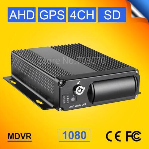 Free Shipping 4Channel AHD GPS Mobile DVR, H.264 4CH SD Car Dvr MDVR ,I/O,G-sensor, Dual SD Card 256G 1080P Video Recorder
