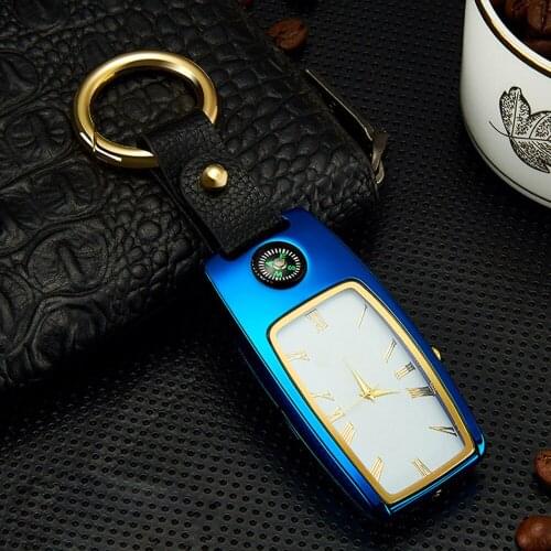 Watch Flashlight Gadget With Torch Compass & Keychain 4-in-1 Metal Outdoor Tool USB Rechargeable LL@17
